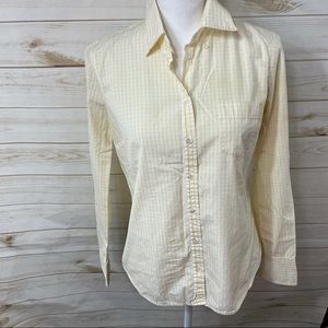 J.Crew Yellow Plaid Button down shirt top slim fit